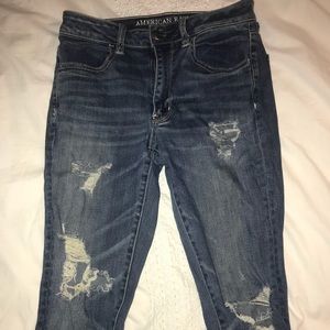 American eagle high waisted ripped jeans